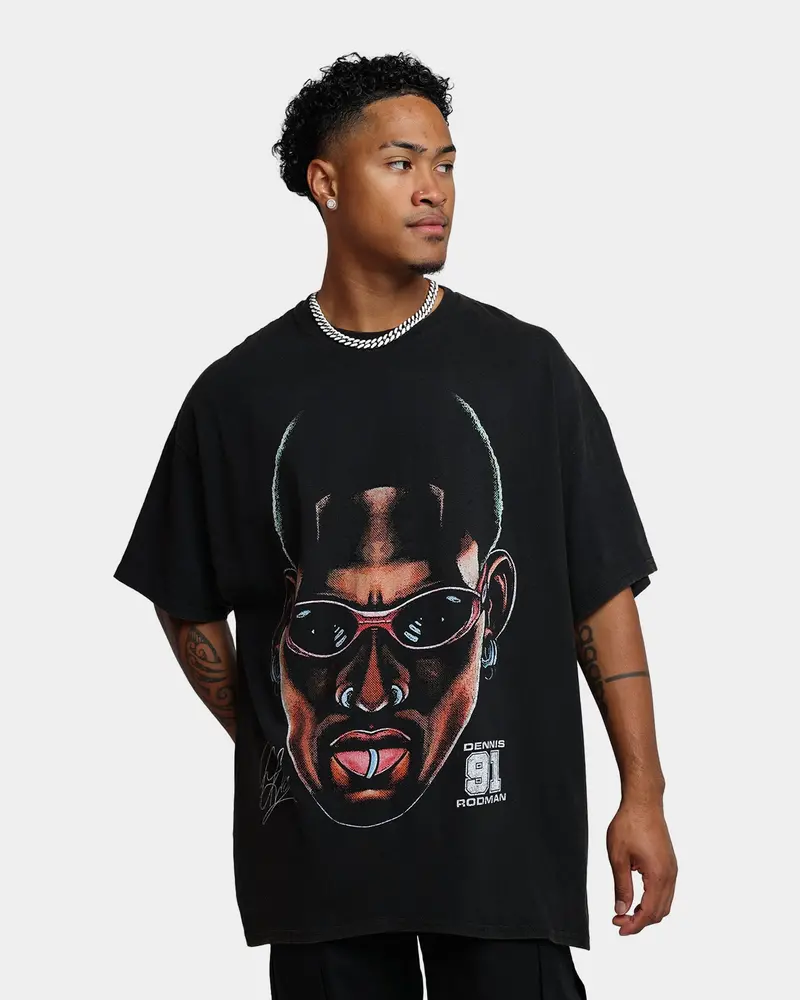 Rodman Brand 91 Face Vintage T-Shirt Washed Black 1