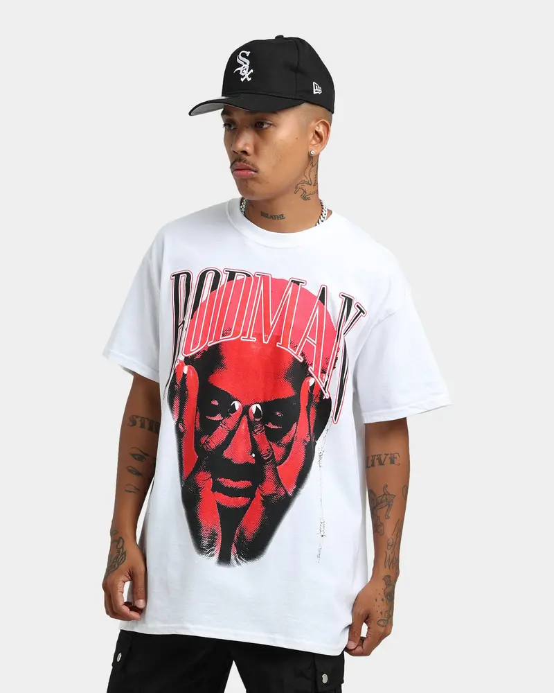 Rodman Brand Barbwire Pink Vintage T-Shirt White 1