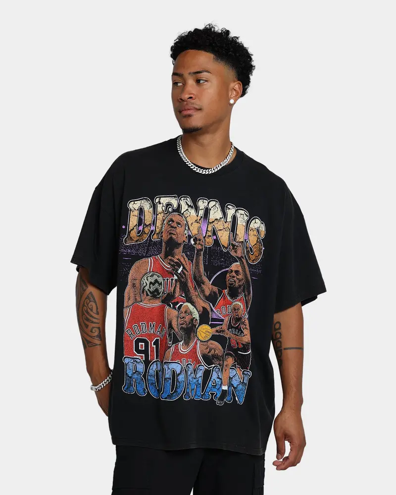 Rodman Brand Cartoon Vintage T-Shirt Washed Black 1