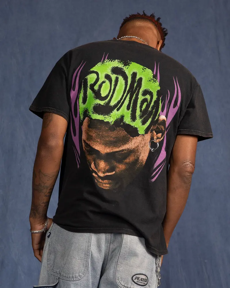 Rodman Brand Metal Logo Vintage T-Shirt Black Wash 1