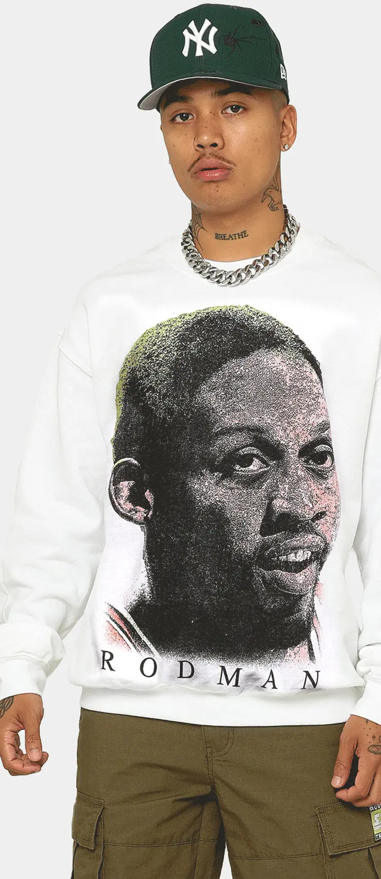 Rodman Brand Rodman Face Uv Crewneck White 1