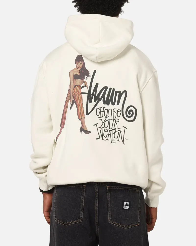 S Double Choose Your Weapon Hoodie Washed White 1
