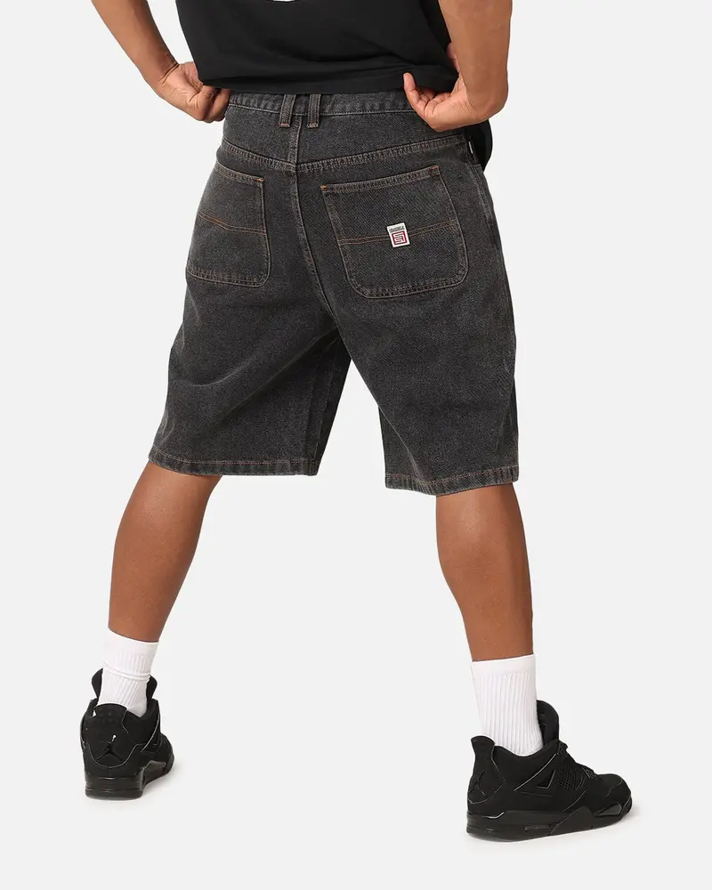 S Double Denim Standard Shorts Washed Black 1