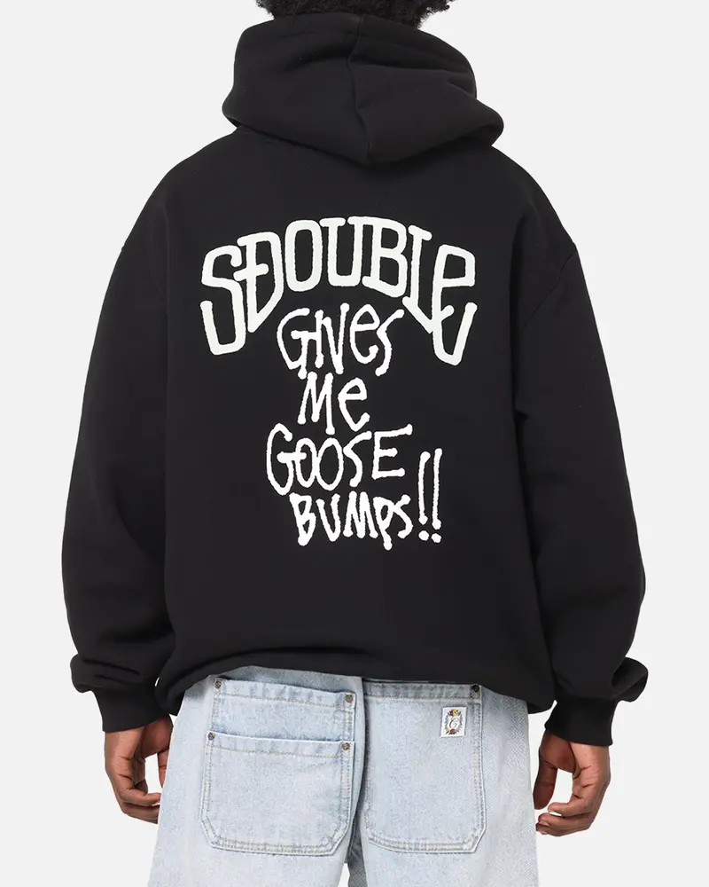 S Double Goosebumps Hoodie Washed Black 1