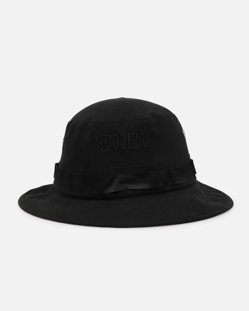 S Double Mid-Block Boonie Bucket Hat Black 1