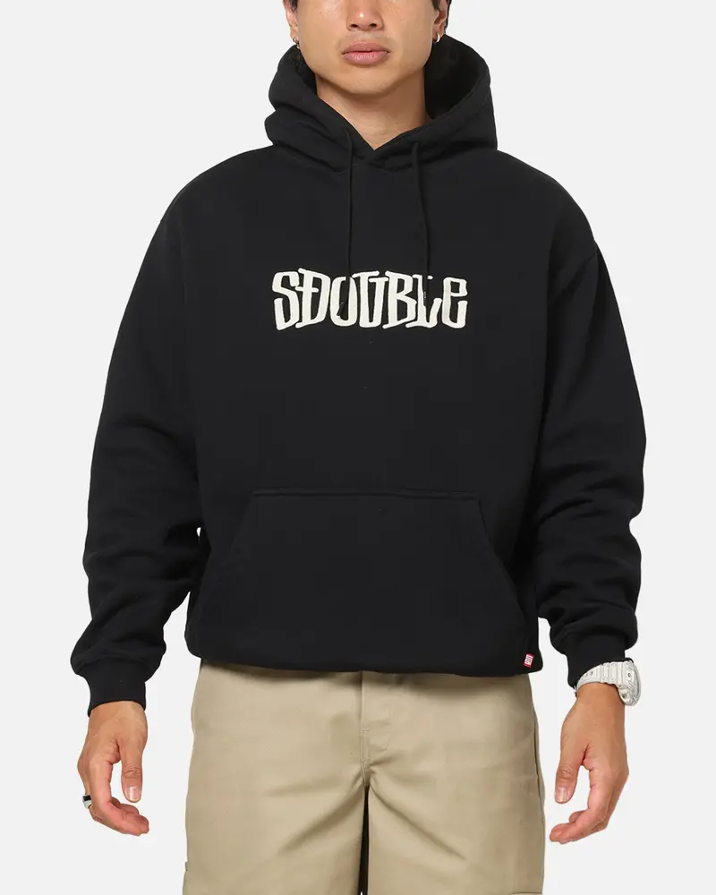S Double Mid Block Fleece Hoodie Black 1