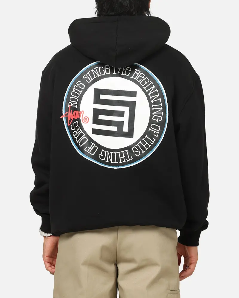 S Double Roots Dot Hoodie Black 1
