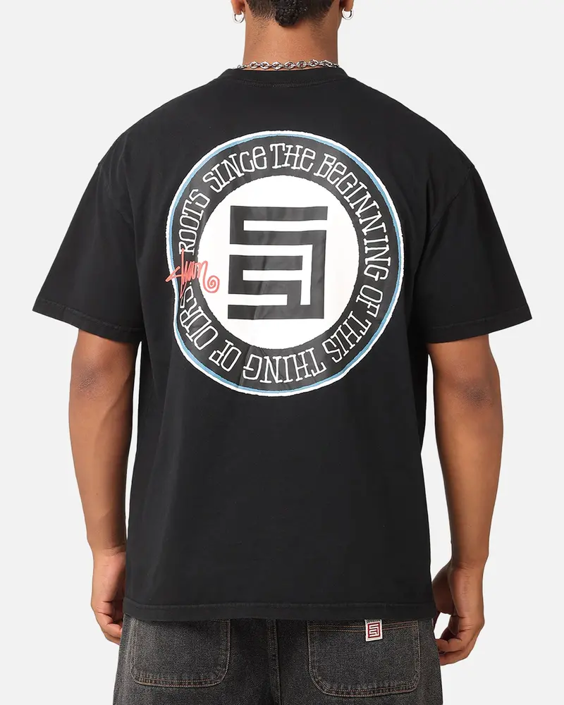 S Double Roots Dot T-Shirt Washed Black 1