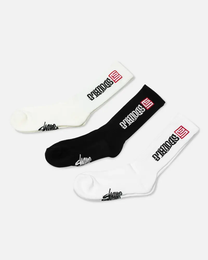 S Double S Cube Mid Block Socks 3 Pack Assorted 1