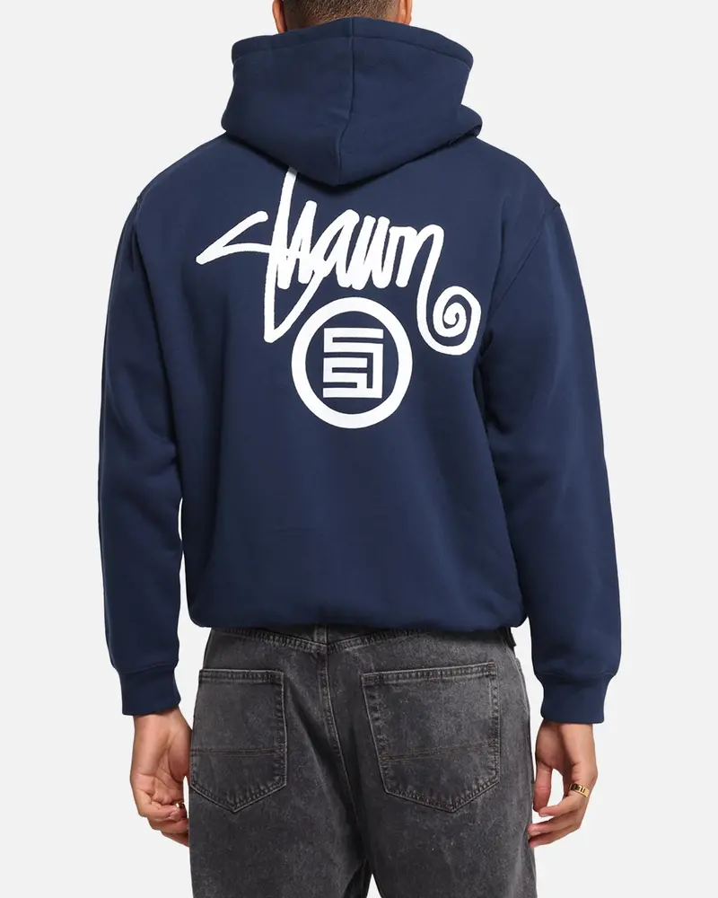 S Double Shawn Dot Zip Through Hoodie Washed Navy 1