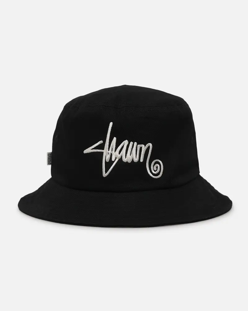S Double Shawn Script Bucket Hat Black 1