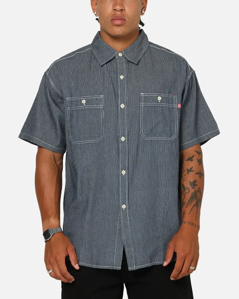 S Double Union Work Button Up Shirt Stripe 1