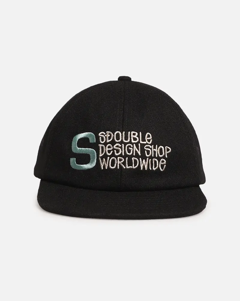 S Double Wool Strapback Cap Black 1