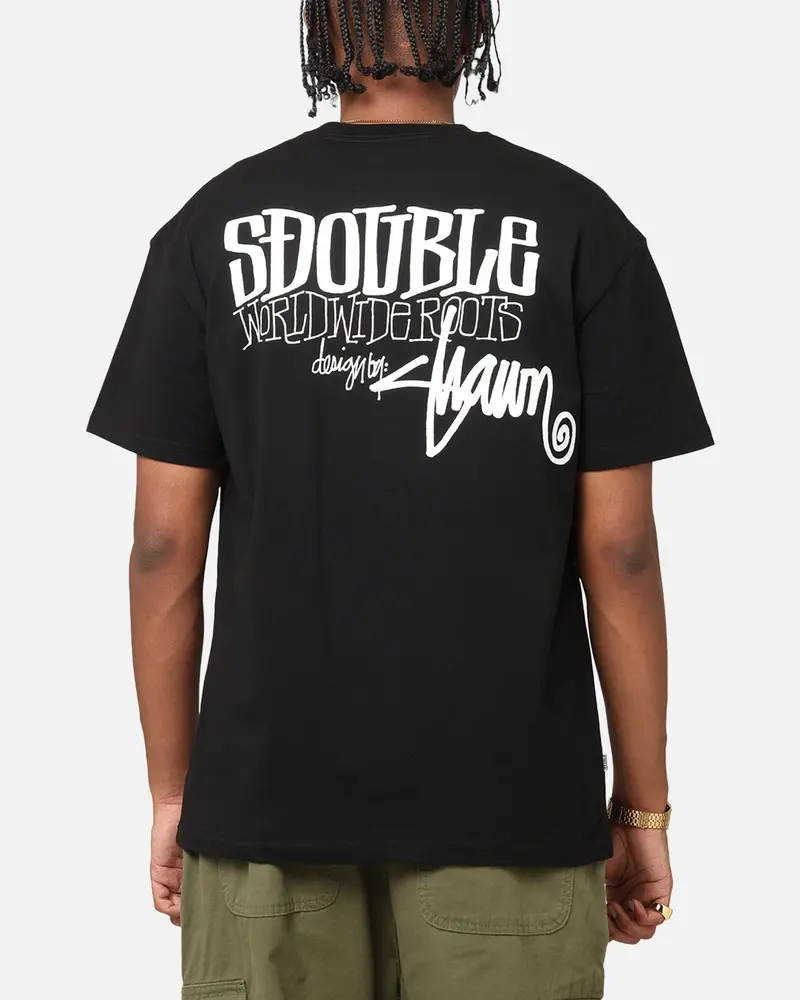 S Double World Wide Roots T-Shirt Black 1