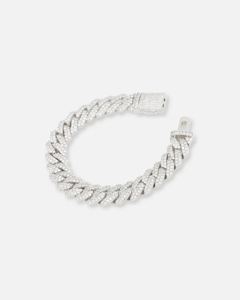 Saint Morta 14Mm Interlink Bracelet Iced White Gold 1