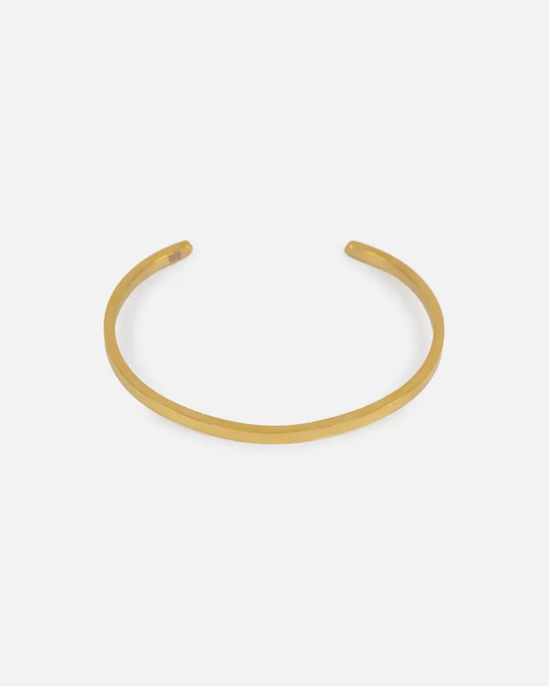 Saint Morta 3Mm Adjustable Open Cuff Bracelet Gold 1