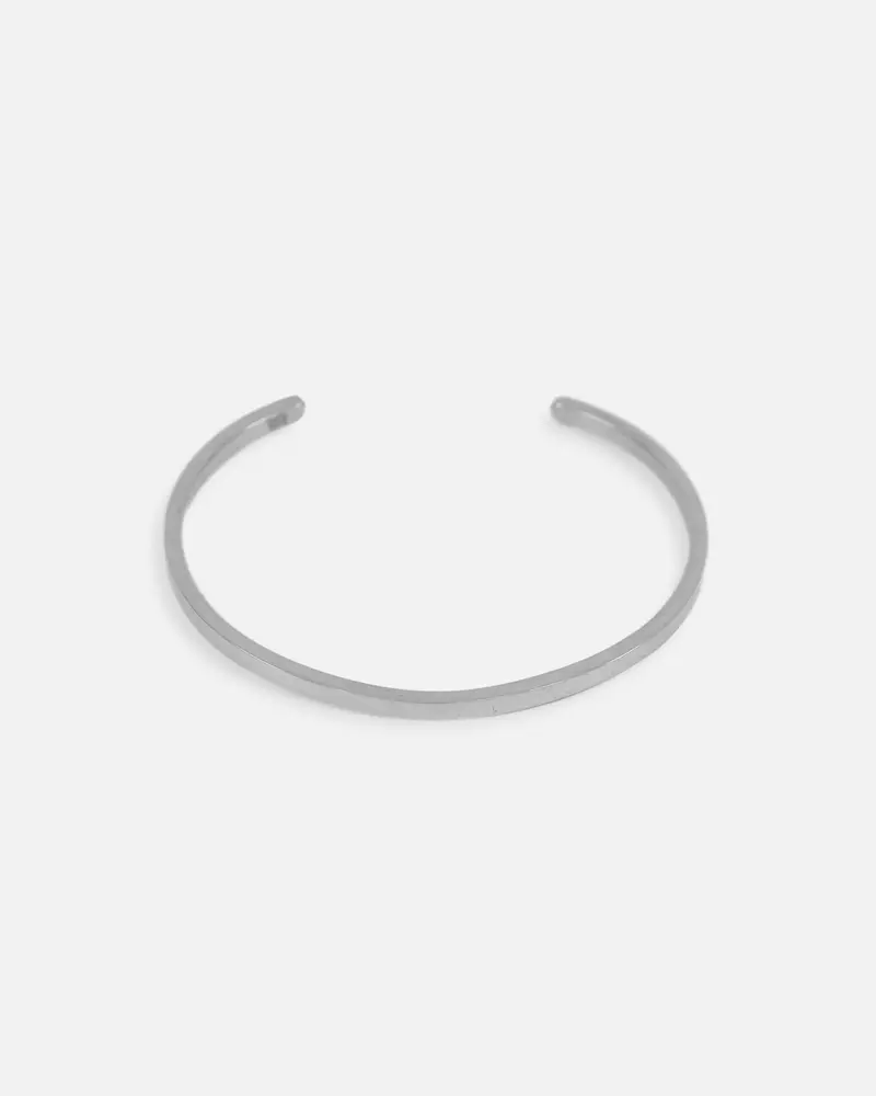 Saint Morta 3Mm Adjustable Open Cuff Bracelet White Gold 1