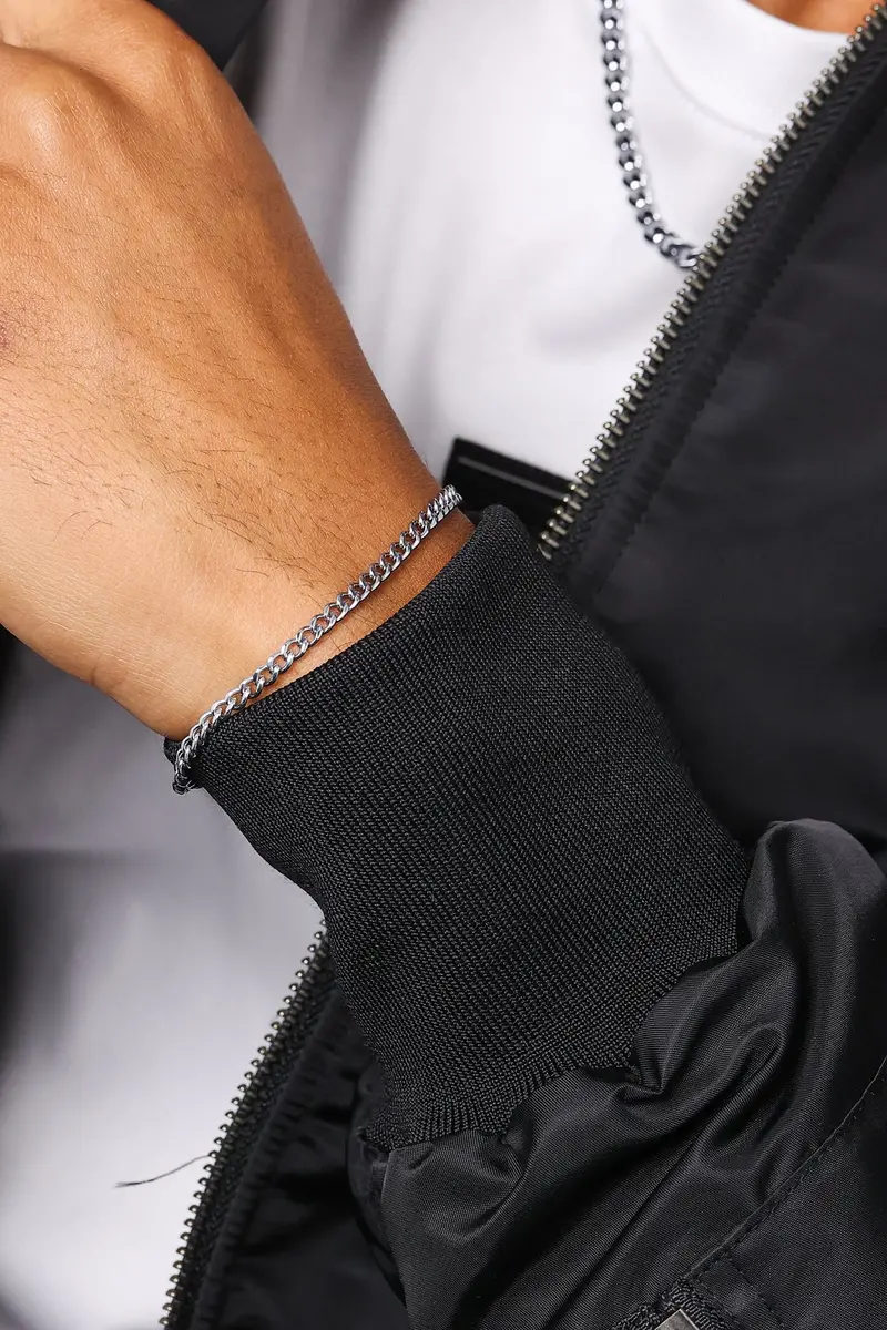 Saint Morta 3Mm Cuban Bracelet White Gold 1