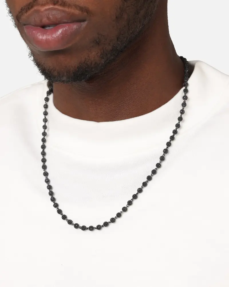 Saint Morta 4Mm Iced Ball Chain Iced Black 1