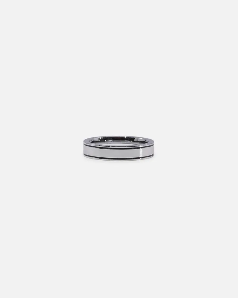 Saint Morta 5Mm Black Etched Ring White Gold 1