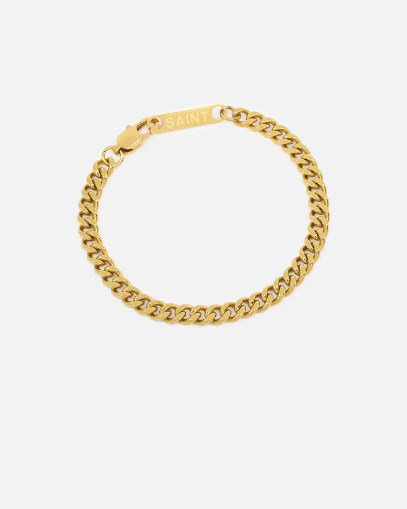 Saint Morta 5Mm Cuban Bracelet Gold 1