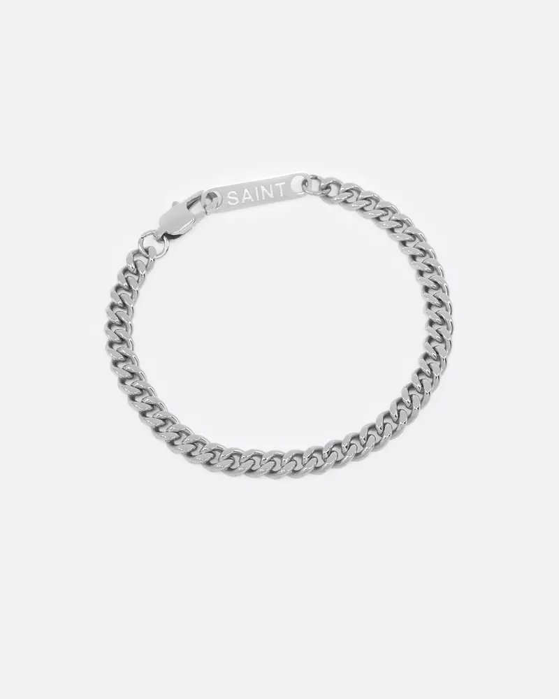 Saint Morta 5Mm Cuban Bracelet White Gold 1