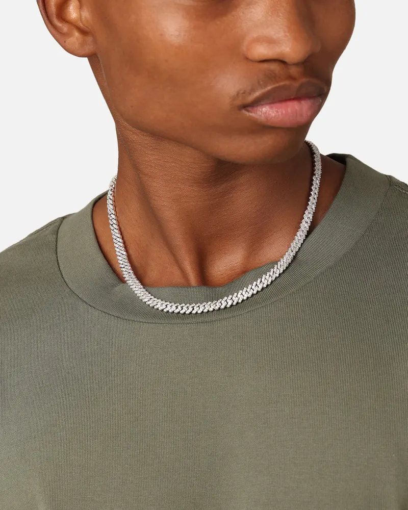 Saint Morta 6Mm Iced Cuban Prong Chain Iced White Gold 1