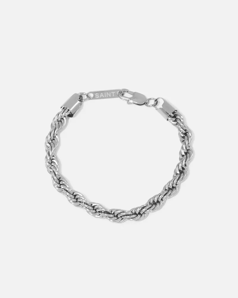 Saint Morta 8Mm Rope Chain Bracelet White Gold 1