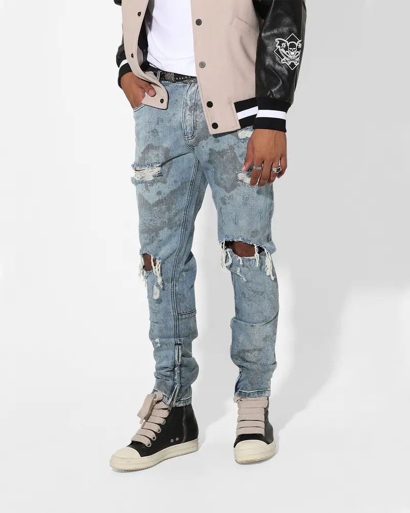 Saint Morta Acid Destroyer Jeans Blue/Black 1