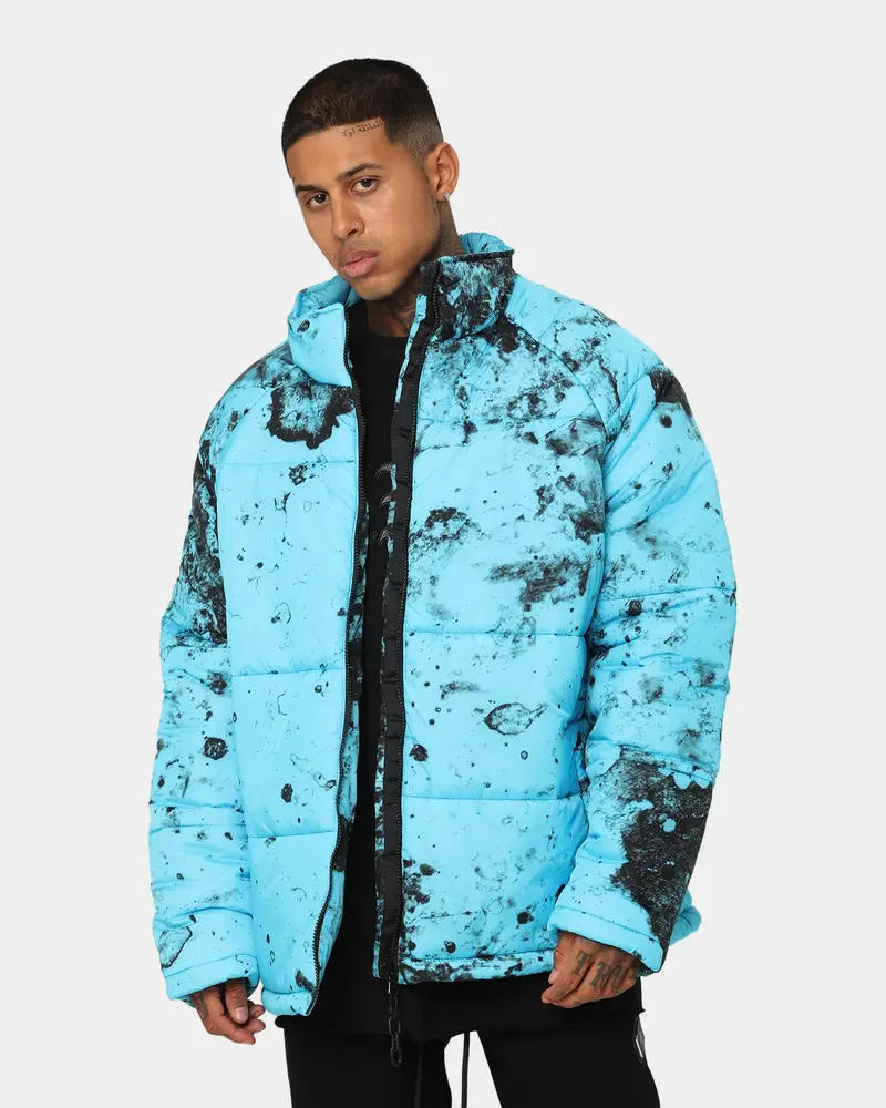 Saint Morta Acid Puffer Jacket Cyan/Black 1