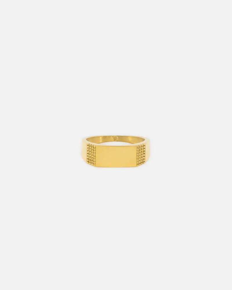 Saint Morta Adrian Bar Signet Ring Gold 1