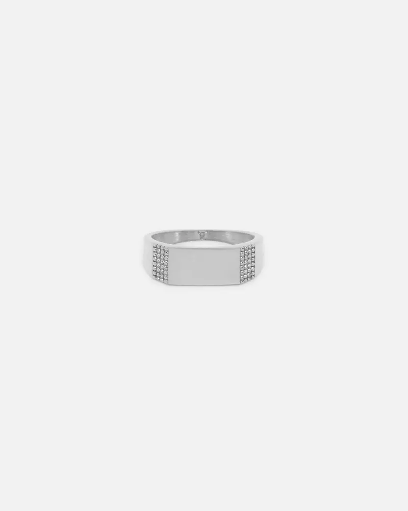Saint Morta Adrian Bar Signet Ring White Gold 1
