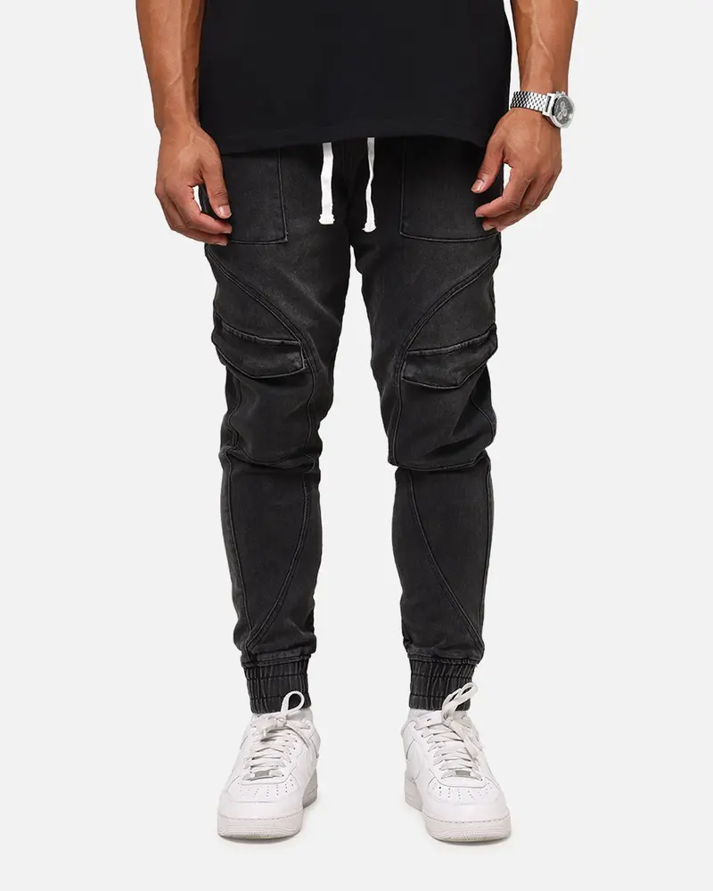 Saint Morta Aera Denim Joggers Black Shadow 1