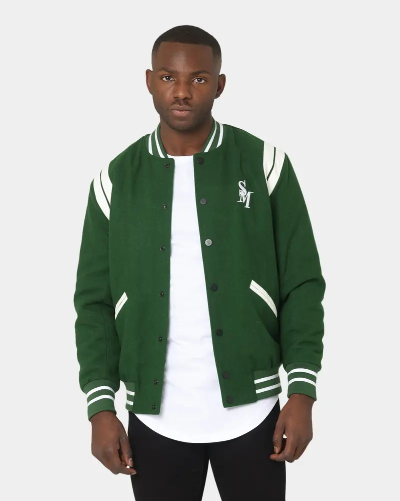 Saint Morta Alpha Varsity Jacket Green/White 1