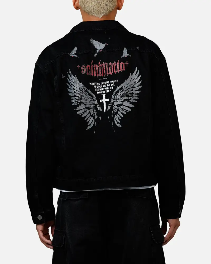 Saint Morta Amorfati Denim Jacket Black Shadow 1