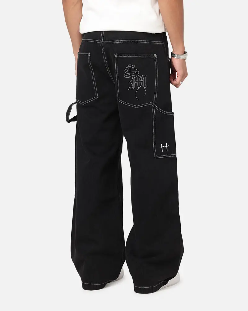 Saint Morta Amplus Fray Carpenter Jeans Contrast Black 1