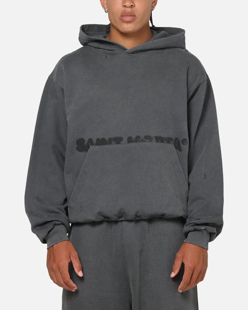 Saint Morta Apocalypse Boxy Hoodie Washed Charcoal 1