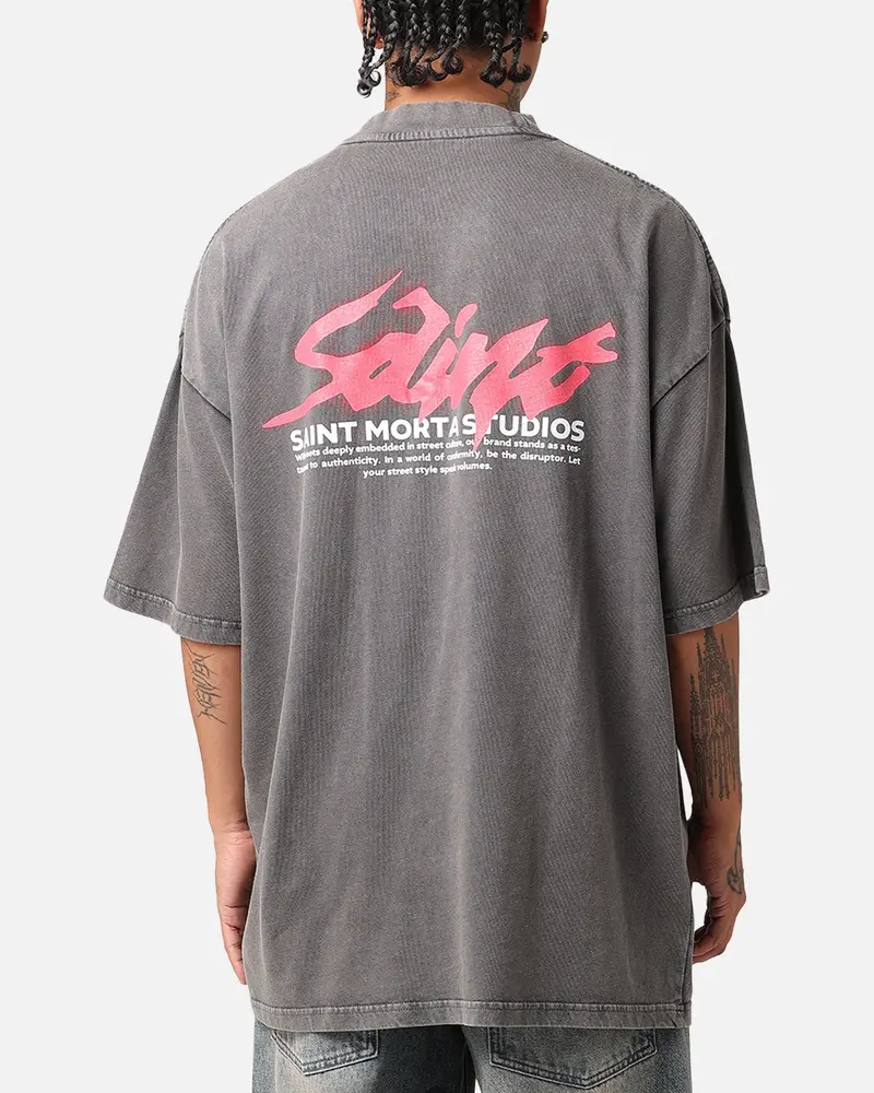 Saint Morta Artistry T-Shirt Washed Charcoal 1