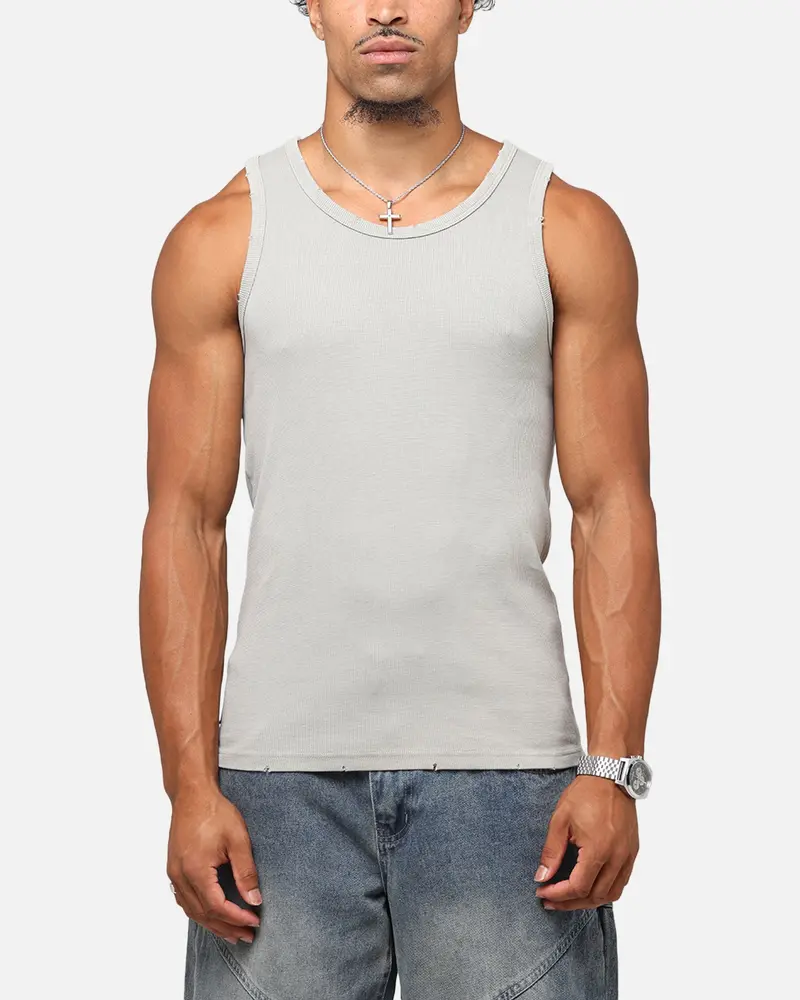 Saint Morta Arvina Distressed Singlet Grey Ash 1