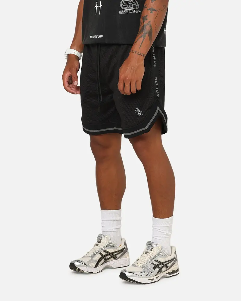 Saint Morta Athletc Taped Basketball Shorts Black 1
