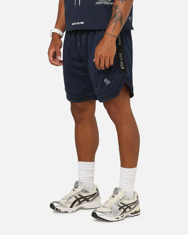 Saint Morta Athletc Taped Basketball Shorts Dark Royal 1