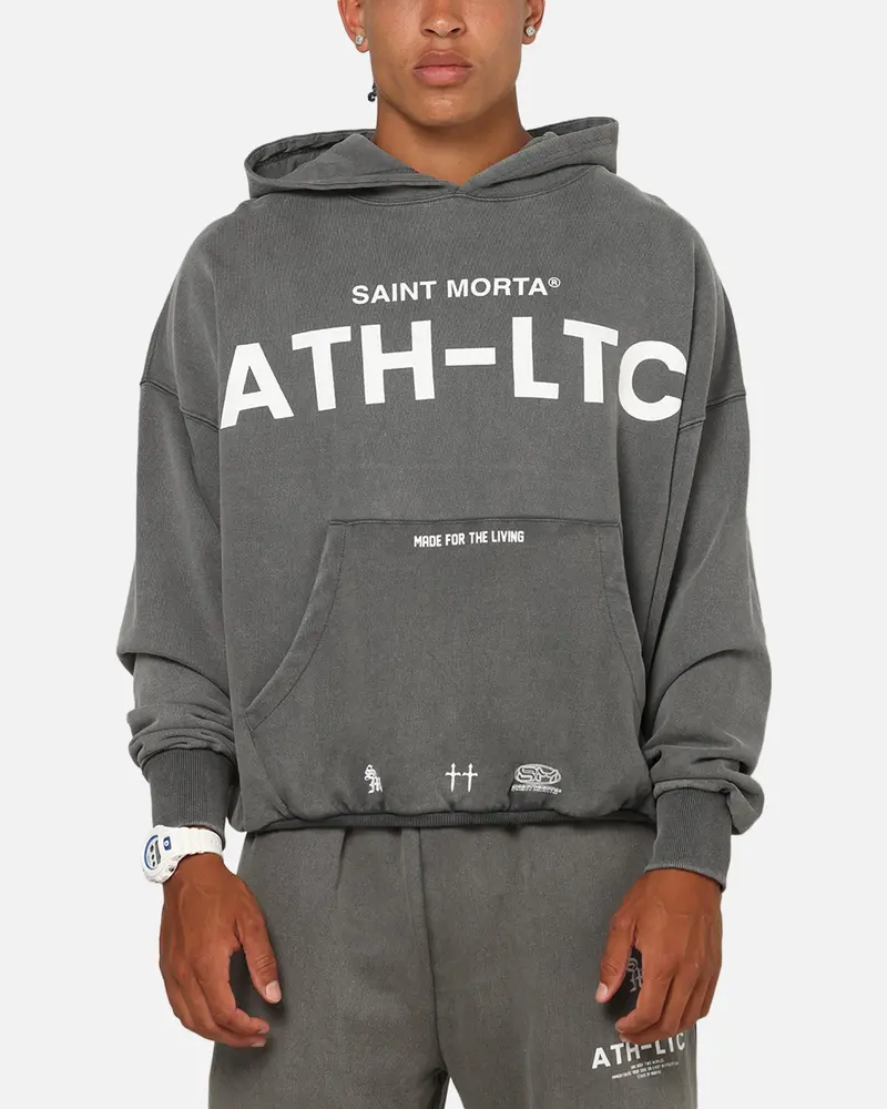 Saint Morta Athltc Hoodie Washed Charcoal 1