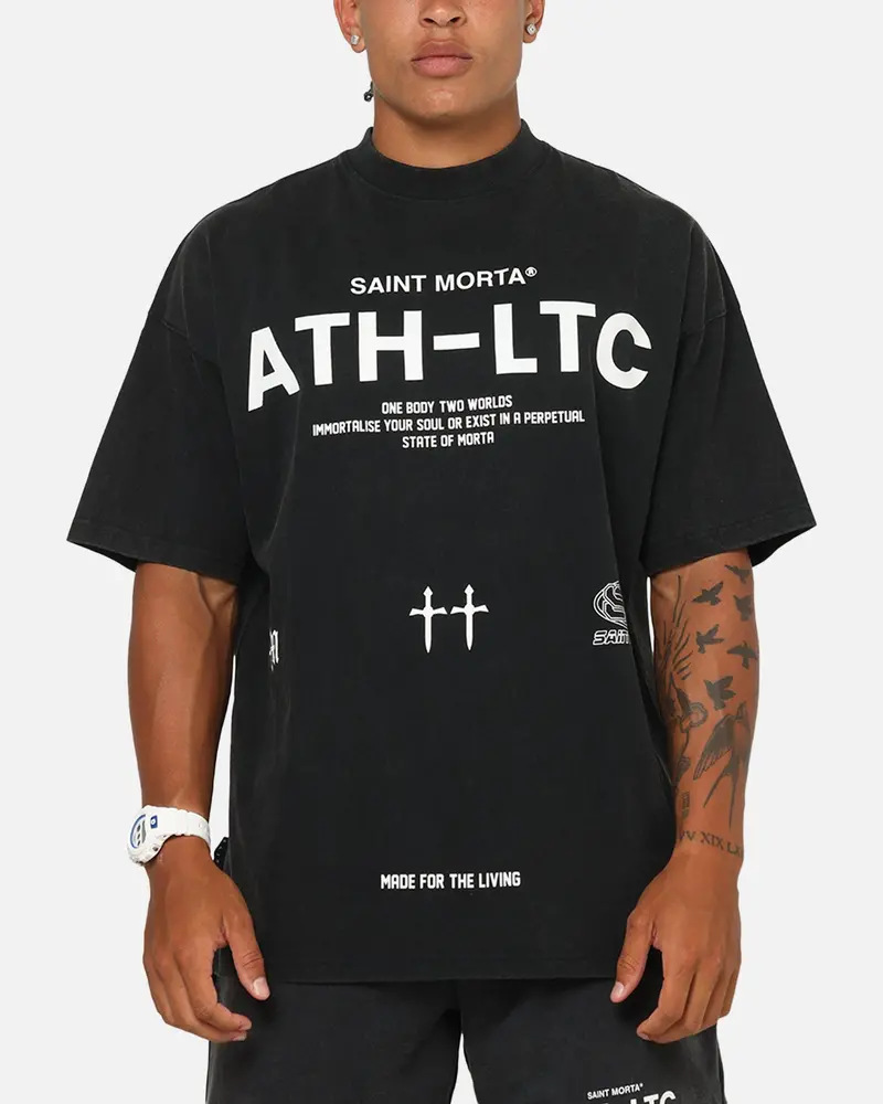 Saint Morta Athltc T-Shirt Washed Black 1