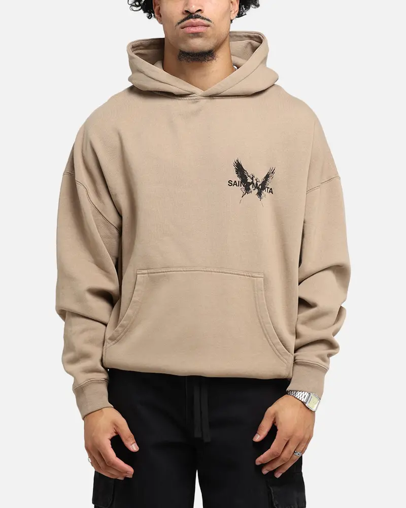 Saint Morta Black Doves Boxy Hoodie Tan 1