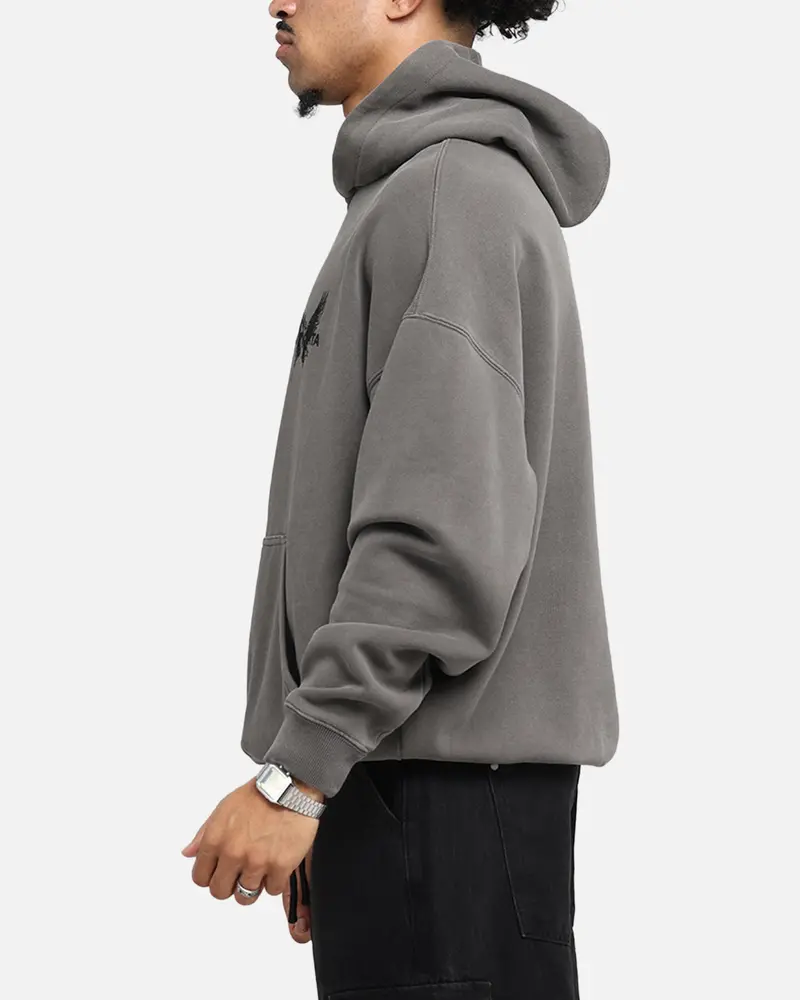 Saint Morta Black Doves Boxy Hoodie Washed Charcoal 5