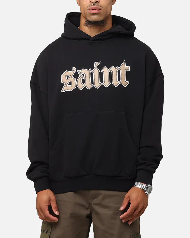 Saint Morta Cambronne Layered Boxy Hoodie Black/Stone 1