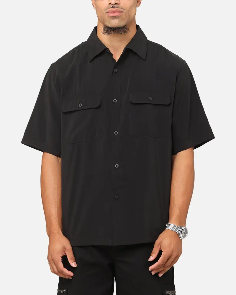 Saint Morta Cargo Button Up Shirt Black 1