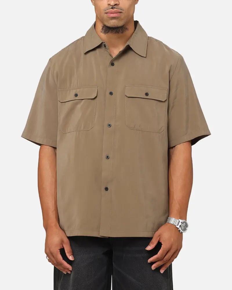 Saint Morta Cargo Button Up Shirt Khaki Green 1