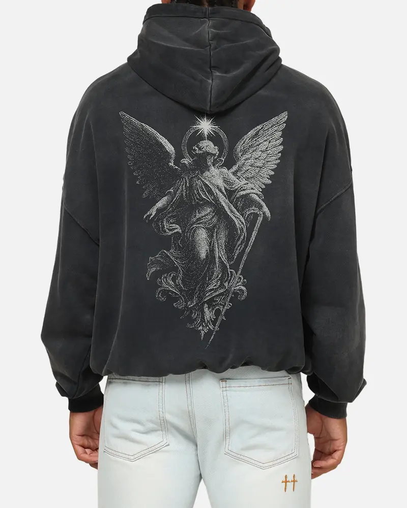 Saint Morta Celestial Boxy Hoodie Black Wash 1