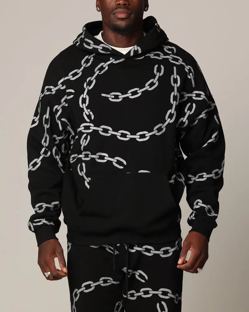 Saint Morta Chain Hoodie Black/Black 1